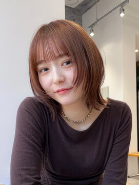 アンアミ シブヤ(Un ami shibuya) レイヤーボブ/フェイスレイヤー/くびれボブ/オレンジブラウン