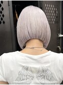 【GEEKS渋谷】ホワイトブロンド/切りっぱなし/ミニボブ/秋カラー