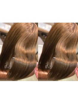 今までにない指通りを実感できる縮毛矯正。ピンとなりすぎず自然にまとまるスタイルに♪