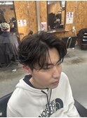 センターパートフェザー