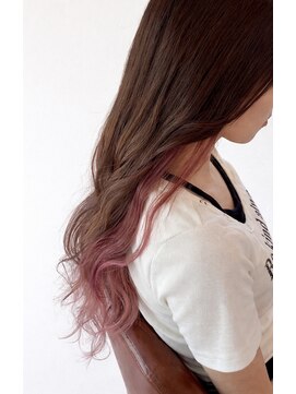 グランミリ(Grand mm) インナーカラー☆ピンクベージュ☆韓国風ゆる巻き