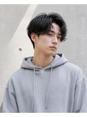 ナチュラルパーマアップバングメンズウルフ