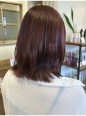 〈塚本〉ミディアムレイヤー暖色カラーピンクブラウン