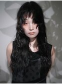198. 黒髪/レイヤーカット/前髪/顔周り/デザインカラー