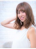 無造作黒髪伸ばしかけラフヴェールウェーブの小顔フェザーロング