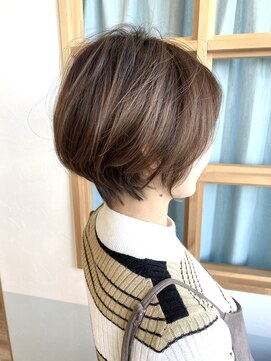 アミトヘアアンドサロン(amito hair&salon) 乾かすだけで綺麗に小顔/丸みショート/キャメルベージュ
