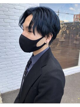 ヴァンメンズ(VAN MEN'S) ブルーブラック×センター分け