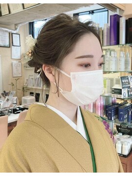 ヘアーアンドメイク マニス(hair&make manis) 卒業式◎袴お着付け＆ヘアセット　カーキベージュ