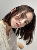 顔周りレイヤーカットくびれヘアミルクティーベージュカラー