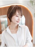 大人かわいい前髪セシルカットココアブラウンフリンジウェーブ