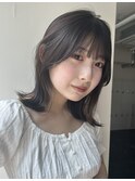 くびレイヤーイメチェン似合わせカットレッドブラウン