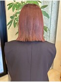 似合わせカットボブ小顔カット透明感カラーワインレッド
