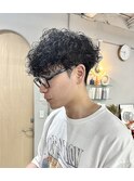 無造作束感パーマ黒髪ナチュラルパーマフェザーパーマ(清水)