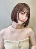 前髪顔まわりボブレイヤーボブ顔まわり縮毛矯正ヤマモトケント