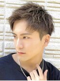 銀座アップバング長めスパイキーショートスキンフェードカット◆