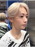 メンズアッシュグレーメンズシルバーベージュカラーダブルカラー