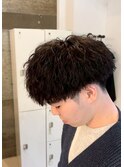 大分メンズ刈り上げショートマッシュツイストスパイラルパーマ