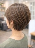 ショートひし形 ナチュラル軽めボブ小顔30代40代50代60代