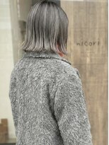 ニコリヘアワークス(nicori hair works)&nbsp;外ハネ×バレイヤージュ×グレー1
