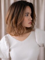カバーヘア ブリス 志木南口駅前店(COVER HAIR bliss)&nbsp;デザインカラーハイライトワンレンかきあげマレットヘア20代W