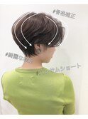 《Ash下丸子》#オトナ女子#ショート#イノアカラー#白髪
