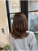 五反田駅美容室★外ハネゆる可愛いミディアム/暖色ブラウン