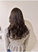 小顔レイヤーロングヘアカットブリーチなしココアブラウン