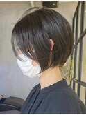 大人マッシュショート丸みショート黒髪ショートベリーショート