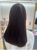 ツヤ髪暖色系カラーカシスピンク艶感ストレートロングレイヤー