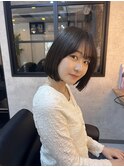 大人可愛いひし形ハンサムショートボブ前下がり