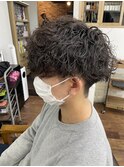 メンズ マッシュ×波巻きパーマ