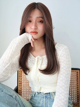 アンジェリカ 岡山店(ANGELICA) ANGELICA 秋っぽハニーベージュ 縮毛矯正 ワンカール