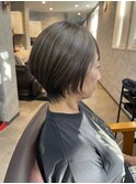 大人ショート×白髪ぼかし
