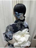浴衣/兵児帯/シニヨン/お祭り/花火大会/散策