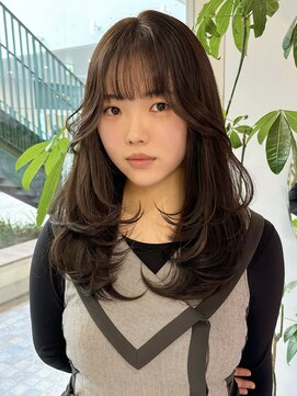 20代30代◎ブリーチ無しオリーブ小顔レイヤー韓国風