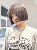 ラベンダーグレージュ/似合わせカット/ボブ/グレージュ/シルバー