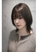 伸ばし中でも可愛いレイヤーボブ × ココアブラウン