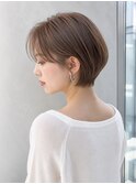 絶壁解消ショートボブ×ミルクベージュ30代40代50代丸顔面長池袋