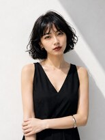 ノラ シブヤ(NORA)&nbsp;小顔ミディアムパーマミディアムデジタルパーマボブパーマ前髪