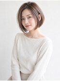 前髪なしのすっきりレイヤーボブ