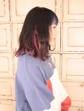 ロリム(RorriM) インナーカラー スモークピンク ダブルカラー