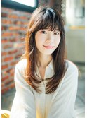 ふんわりバングの柔らかストレート♪  鶴川 美容室