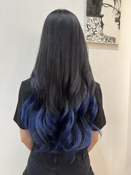 ルーム(Room) 韓国ロング/ブルーグラデーションカラー/ダブルカラー