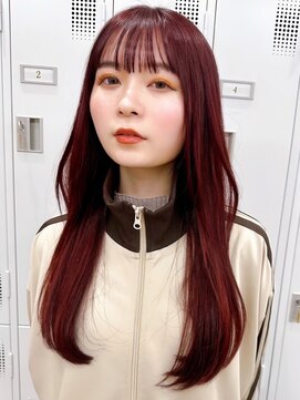 セイドット リー(Say. Ree) Say.ree レッド レイヤーカット 韓国 ぱっつん前髪 表参道　原宿