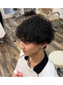 マッシュウルフ波巻きパーマ