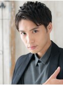 20代30代かき上げブラック大人かっこいい就活ヘアf戸田公園