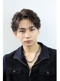 韓国ヘアカルマパーマコンマバングセンターパート黒髪ニュアンス