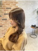 大人可愛い　20代30代　髪質改善　オリーブベージュ　韓国風