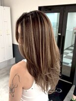 シエラ 心斎橋(CIERA.) ミルクティーベージュレイヤーカットアプリコットオレンジ