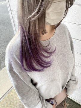 レイヤー×グレージュ×バイオレット